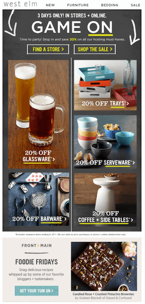 West Elm Email Example