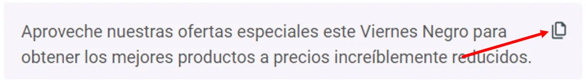 Cómo copiar los resultados a tu portapapeles en el Generador de textos con IA de Mailjet
