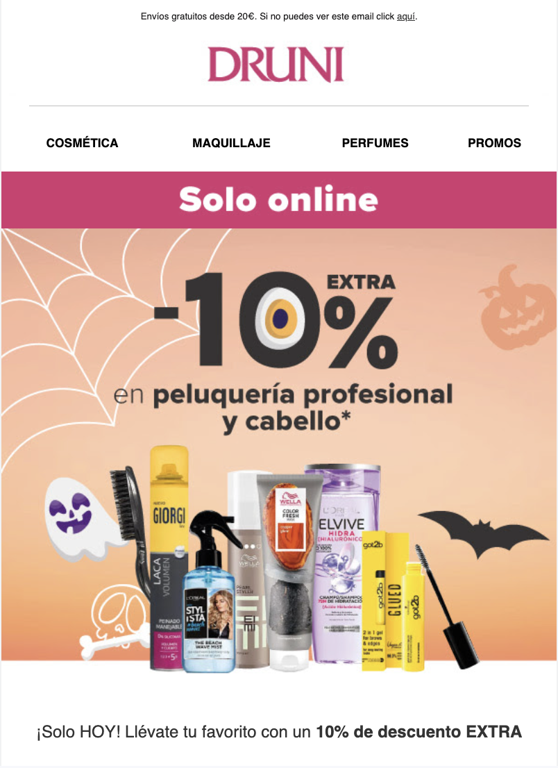 Newsletter especial de Halloween de Druni
