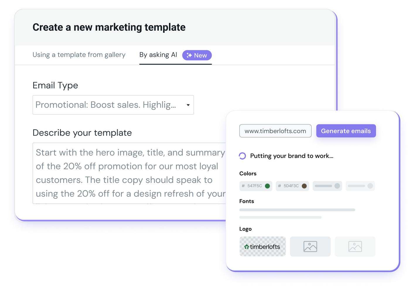 Mailjet’s AI Template Generator and Brand Kit 