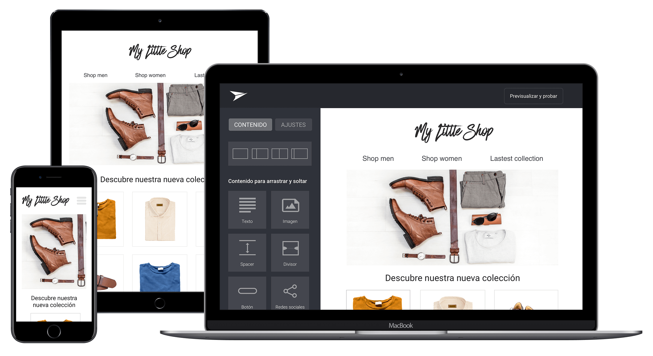 Ejemplo de un diseño responsive y cómo cambia en ordenador, tablet o móvil