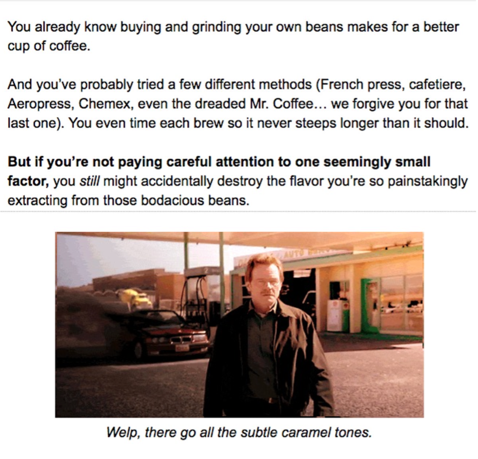 Email with Walter White walking away from explosion.