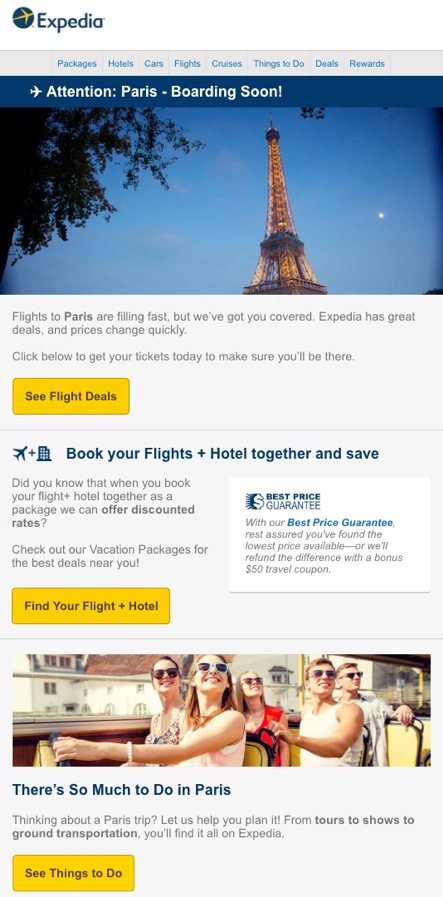 Expedia-nurturing-email