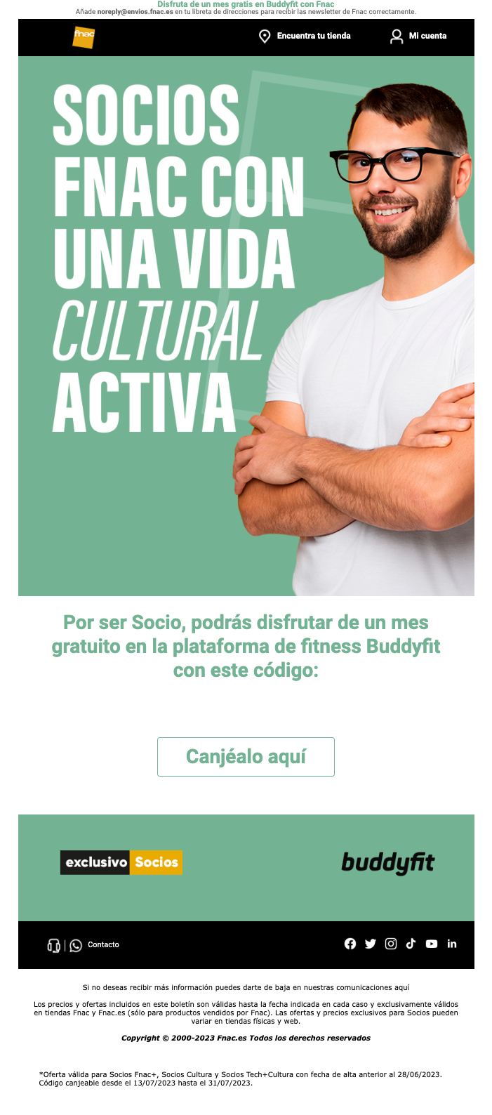 Email de recompensa de FNAC