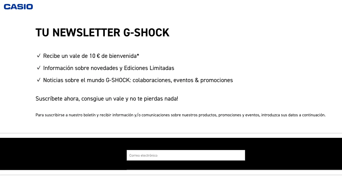 Formulario de inscripción con 10 € de bienvenida