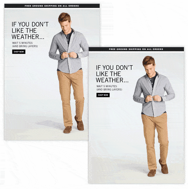 Un gif animé inclus dans les campagnes de Jack Spade.