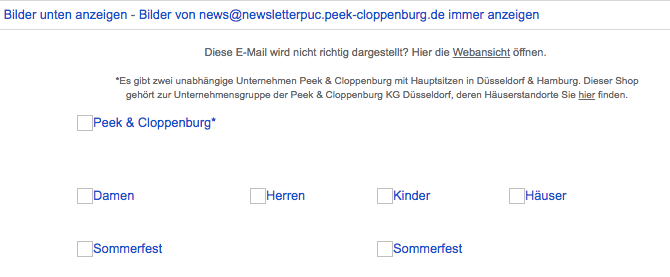 Beispiel-E-Mail mit kaputten Bildern eines Halloween-Newsletters.