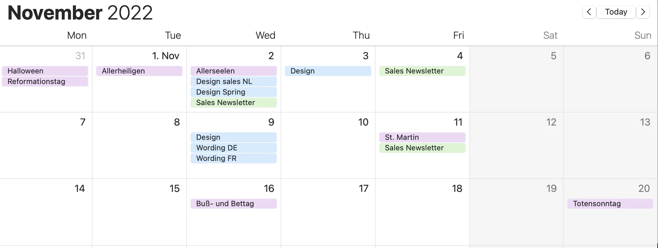 Beispiel für einen E-Mail Marketing Redaktionskalender