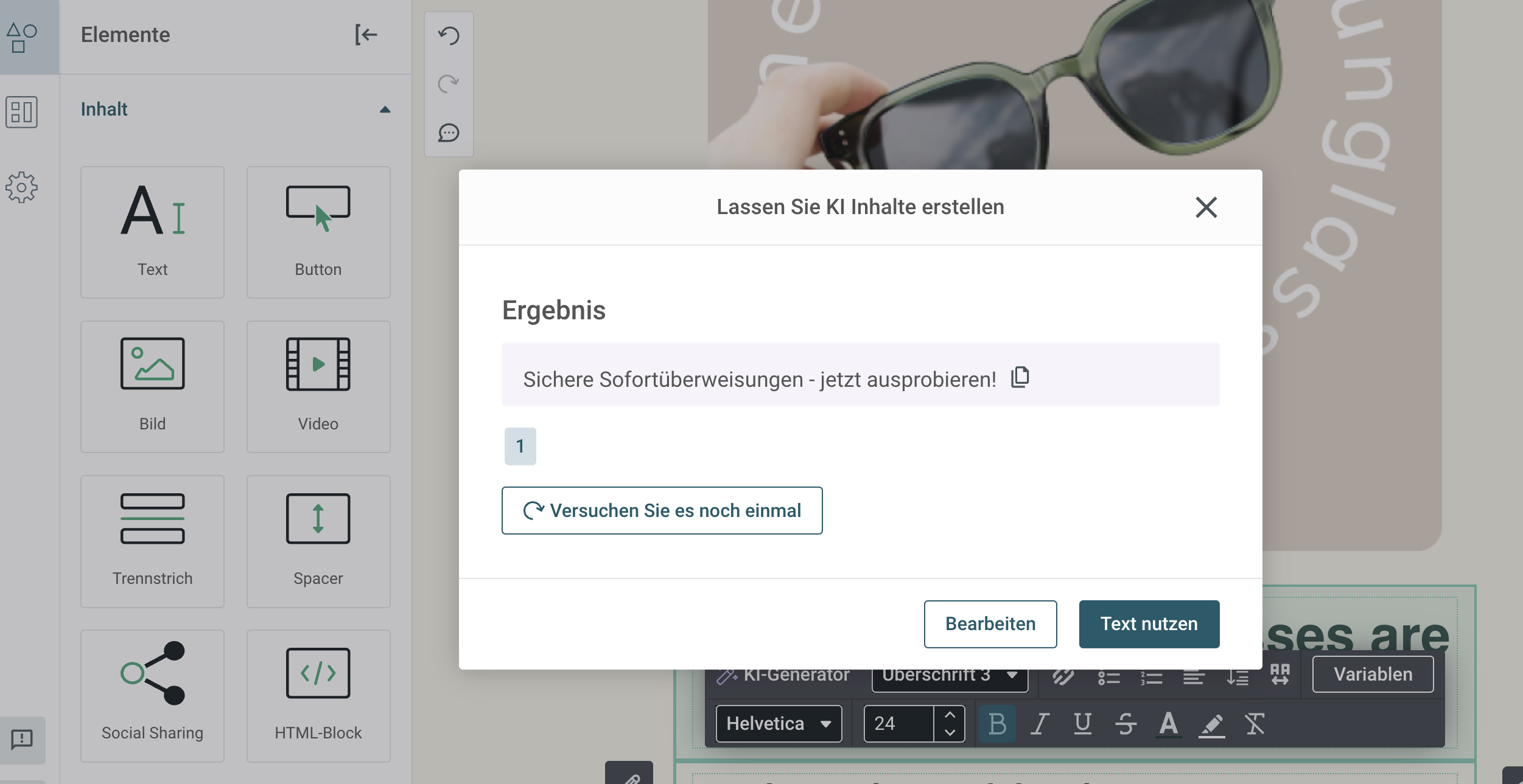 Beispiel eines KI-generierten CTA aus dem Textgenerator von Sinch Mailjet. Sie können die Wortanzahl natürlich minimieren oder sich einfach inspirieren lassen.