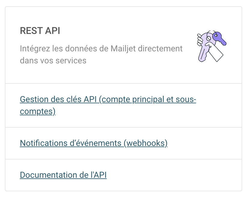 Capture d’écran de l’interface utilisateur de Mailjet