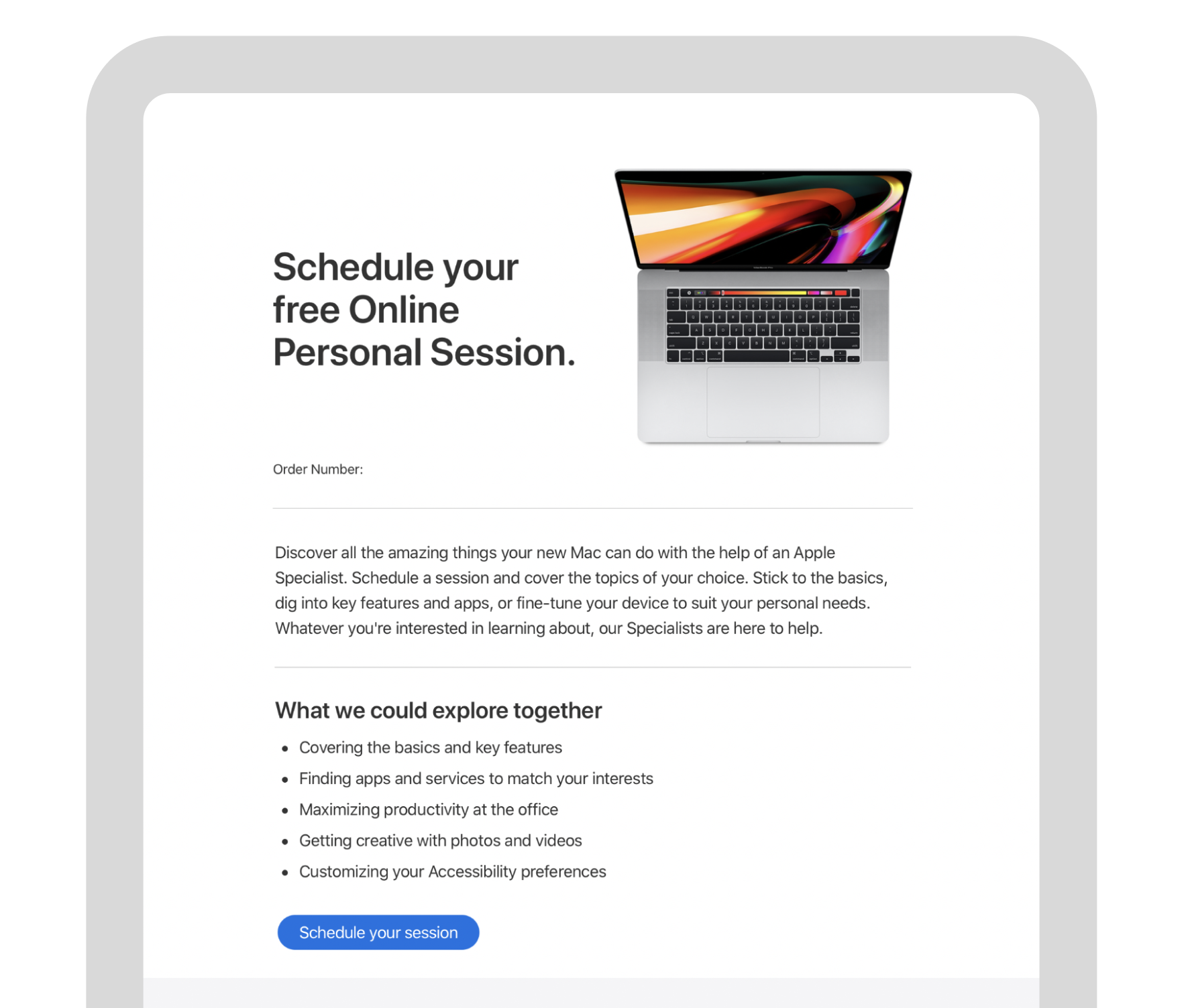 Apple’s personalized email