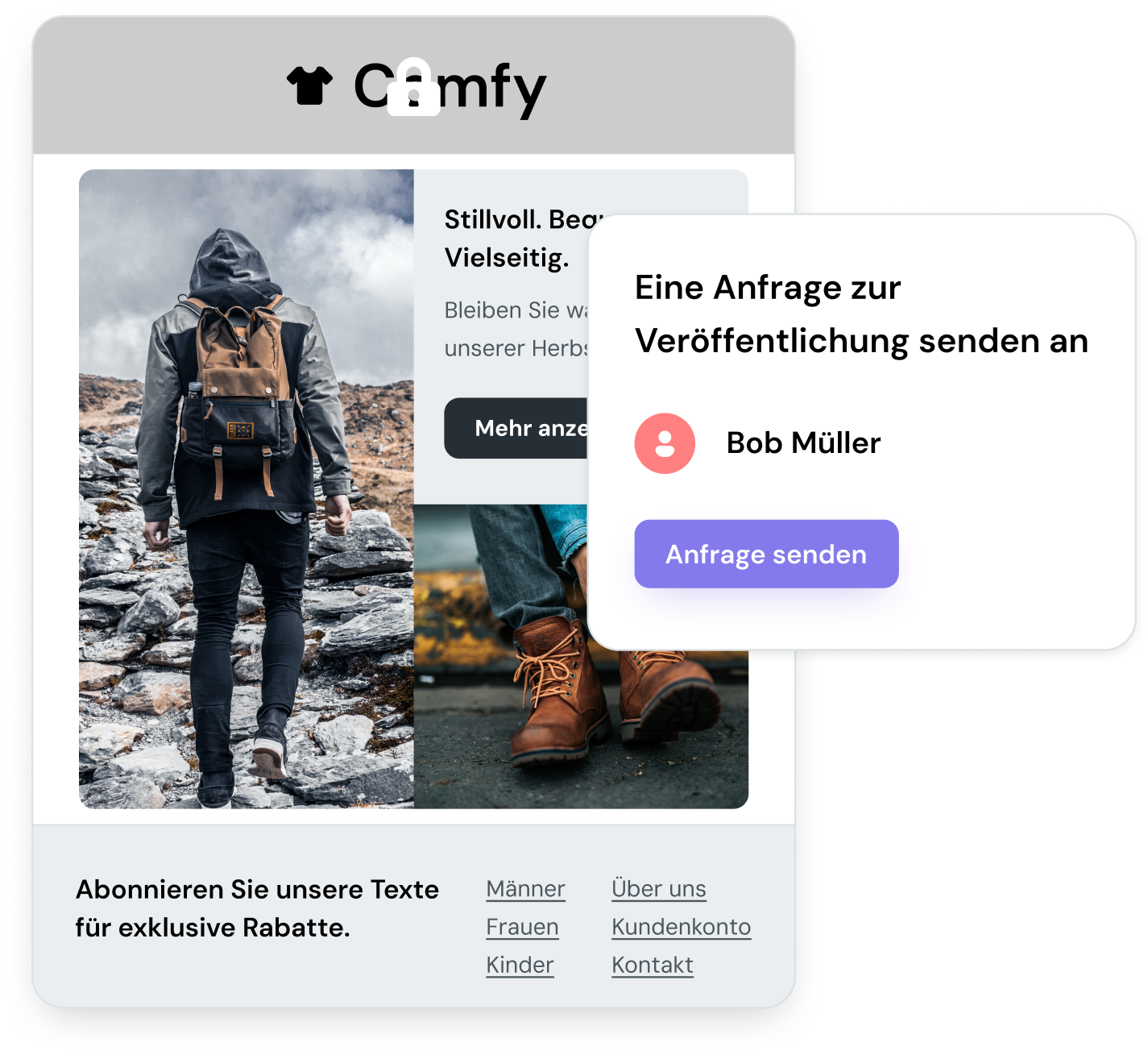 Die Mailjet-Funktion für gesperrte Abschnitte und die Beantragung der Veröffentlichung ermöglichen kreative Kontrolle.