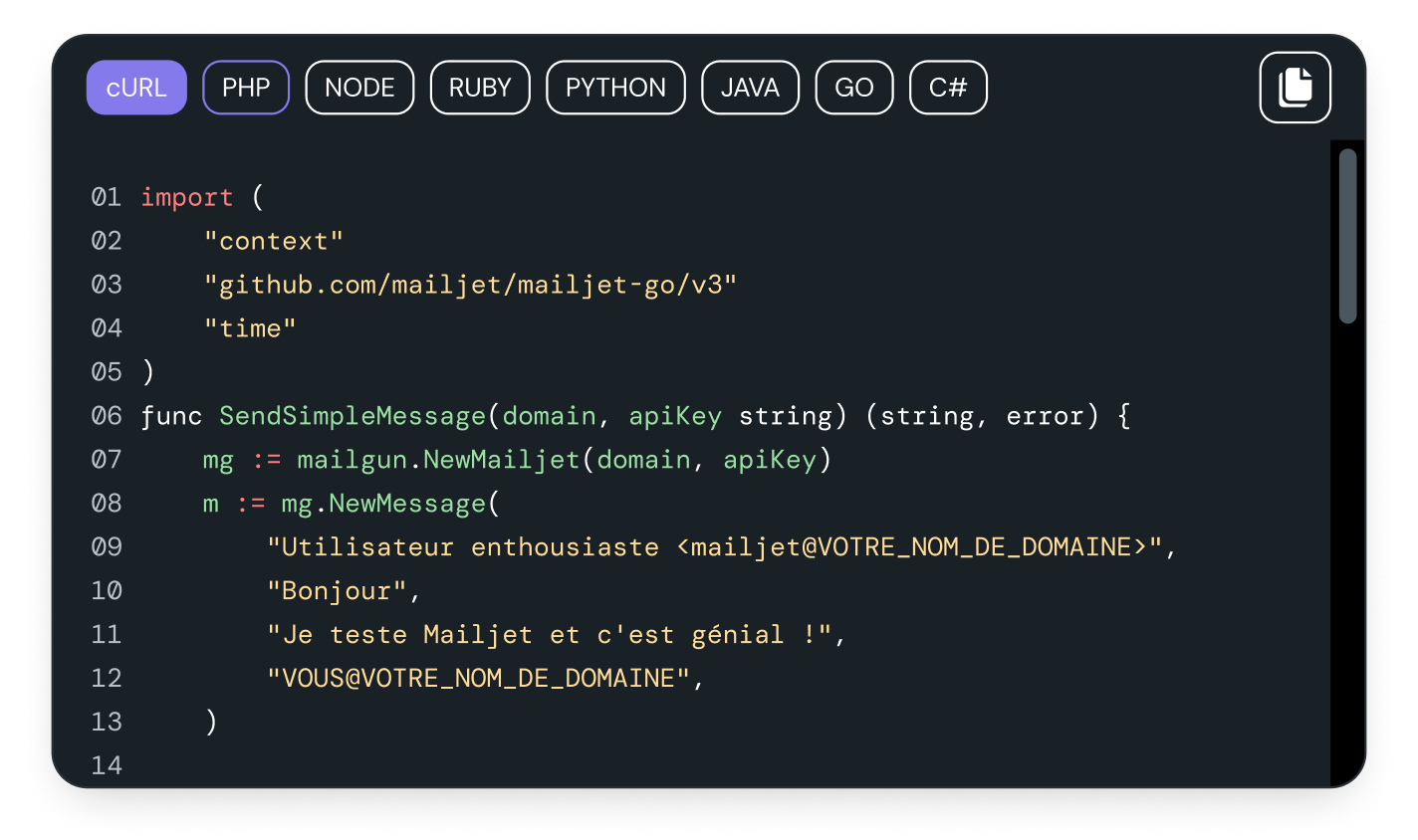 Configuration SMTP