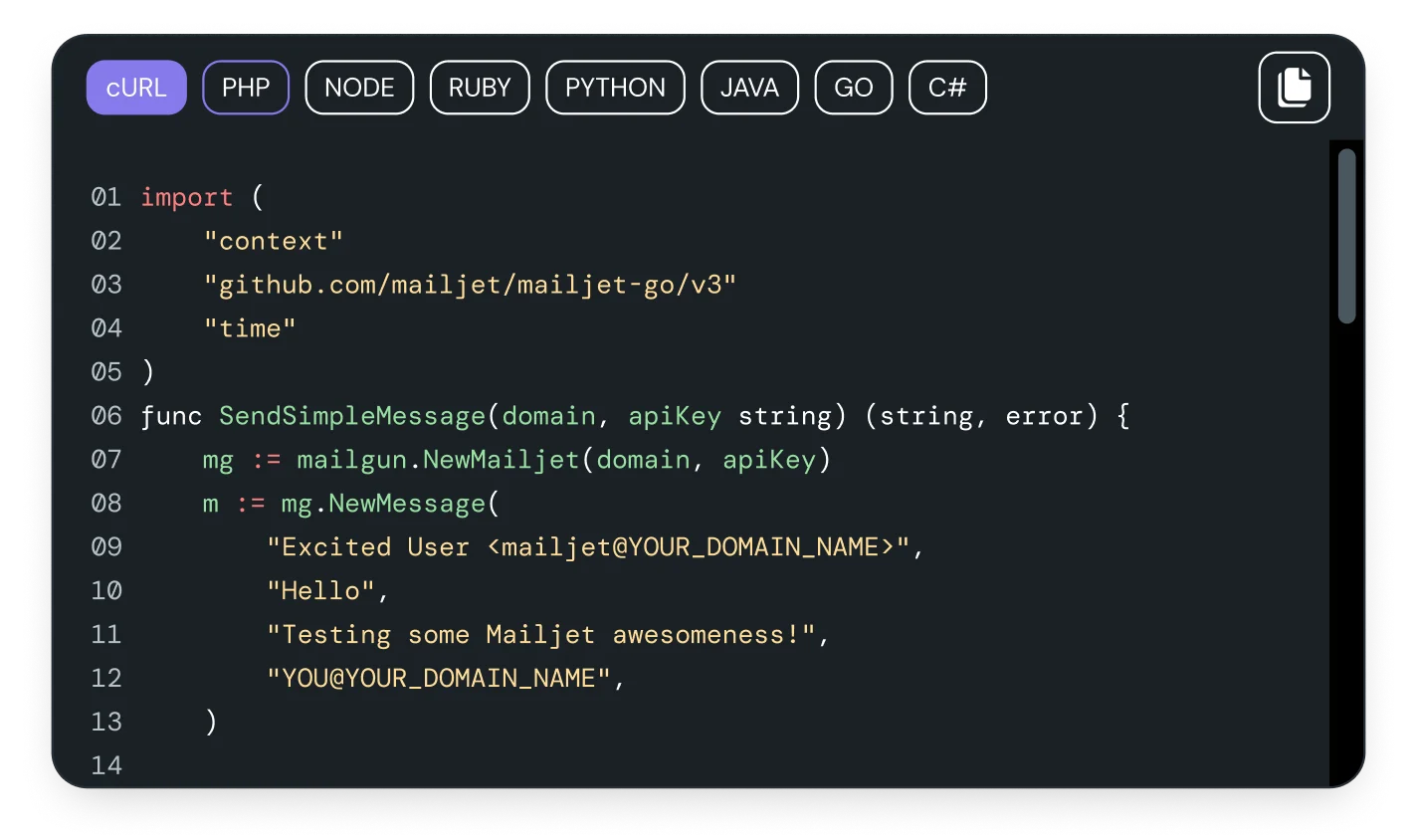 An email API that allows for global personalization.
