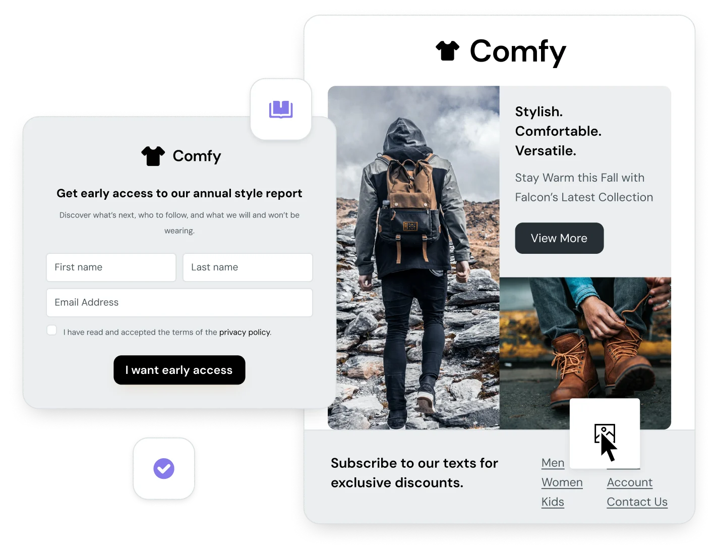 Sample landing page built with Mailjet along with subscription form