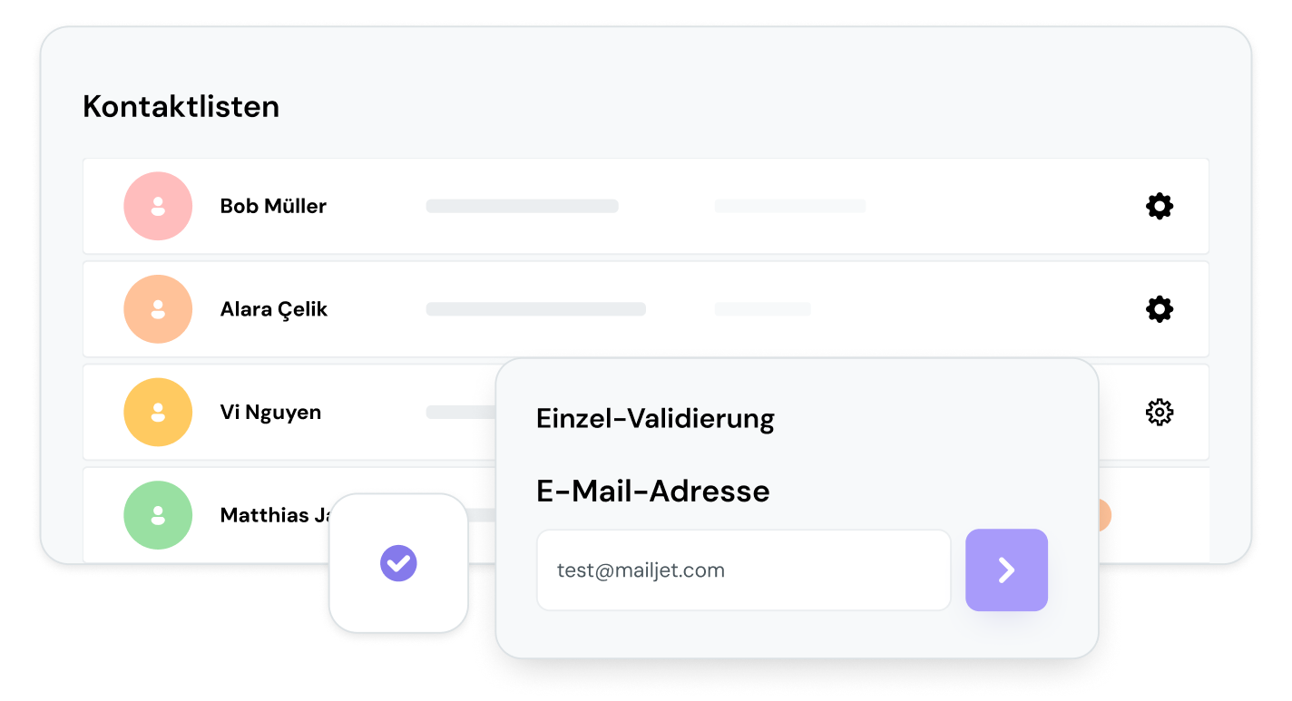 Kontaktliste mit Formularvalidierung.