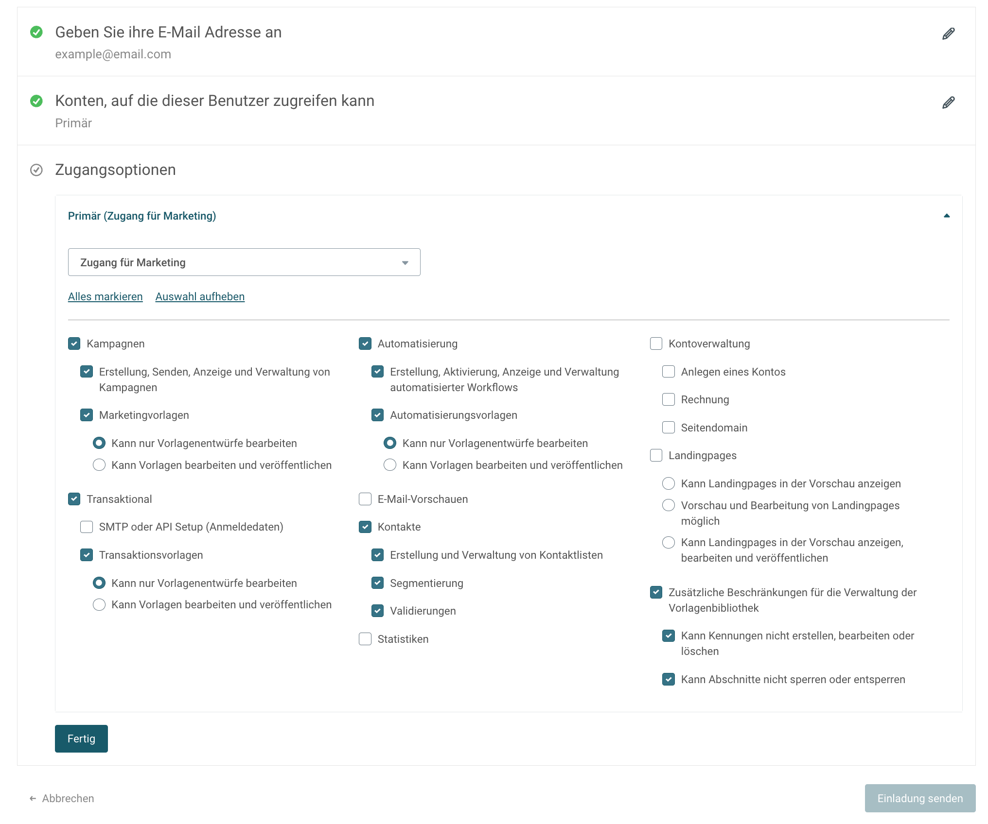Ein Screenshot des Multi-Admin-Zugangsbildschirms der Sinch Mailjet-Plattform