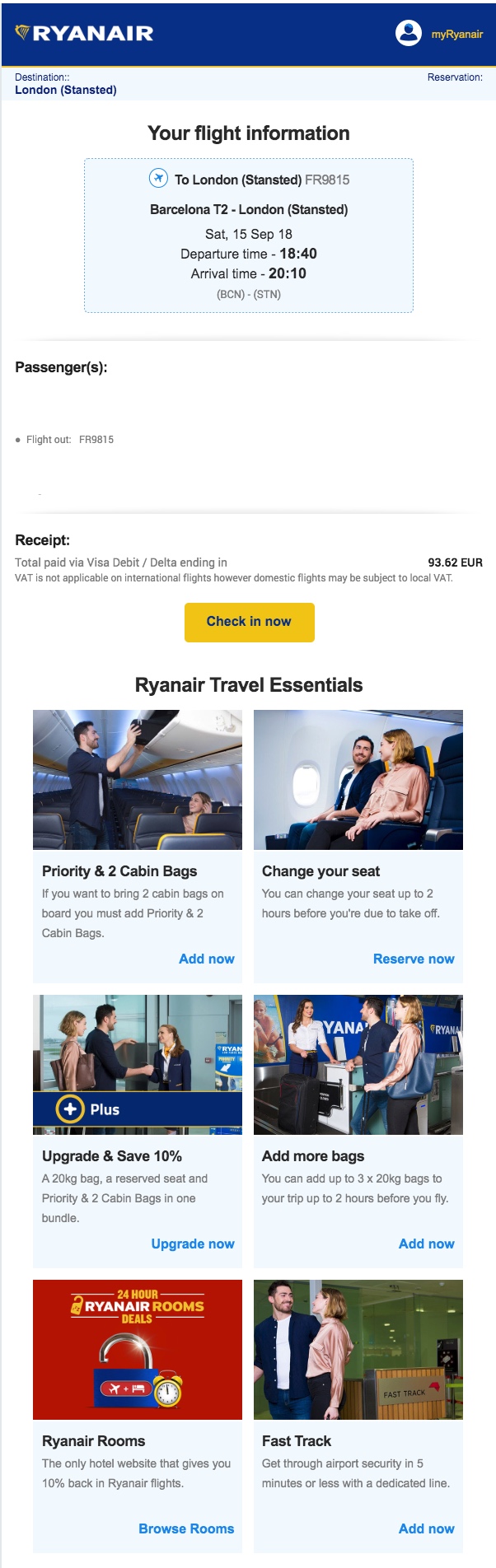 Ryanair-transactional-email
