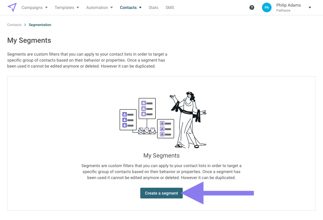Mailjet segmentation dashboard