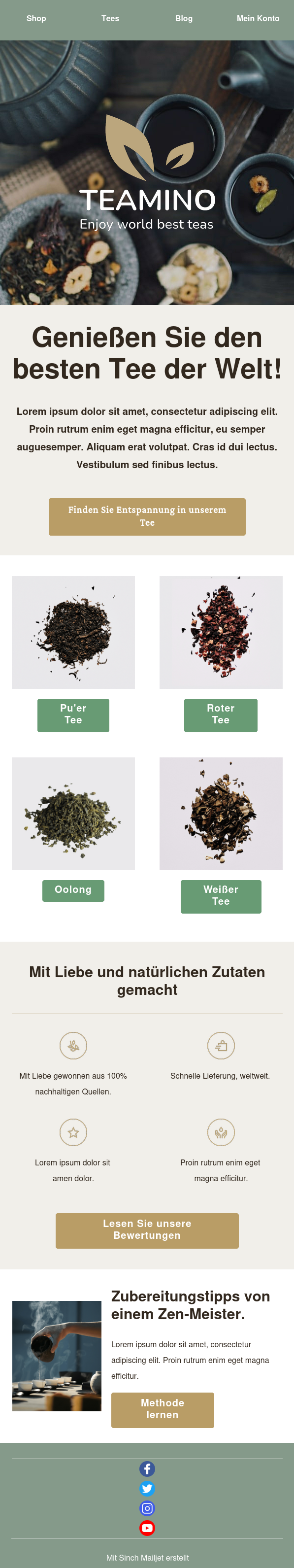 Newsletter-Vorlage “Teamino” von Mailjet.