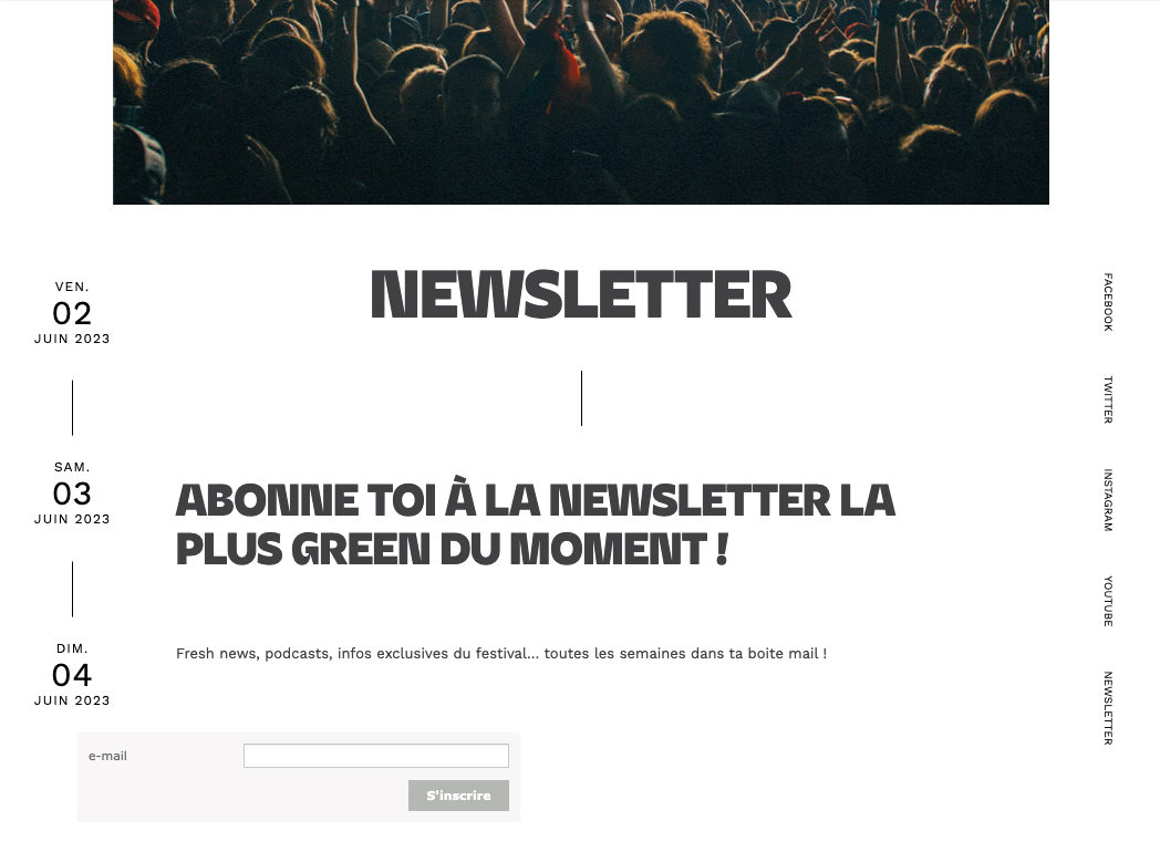 Formulaire d’inscription à la newslettern de We Love Green