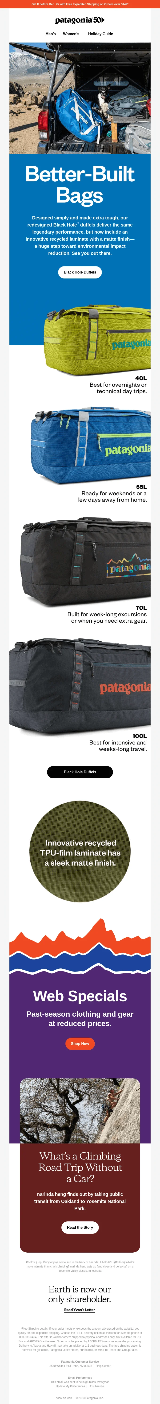 An unedited picture of a camper used by travel brand Patagonia