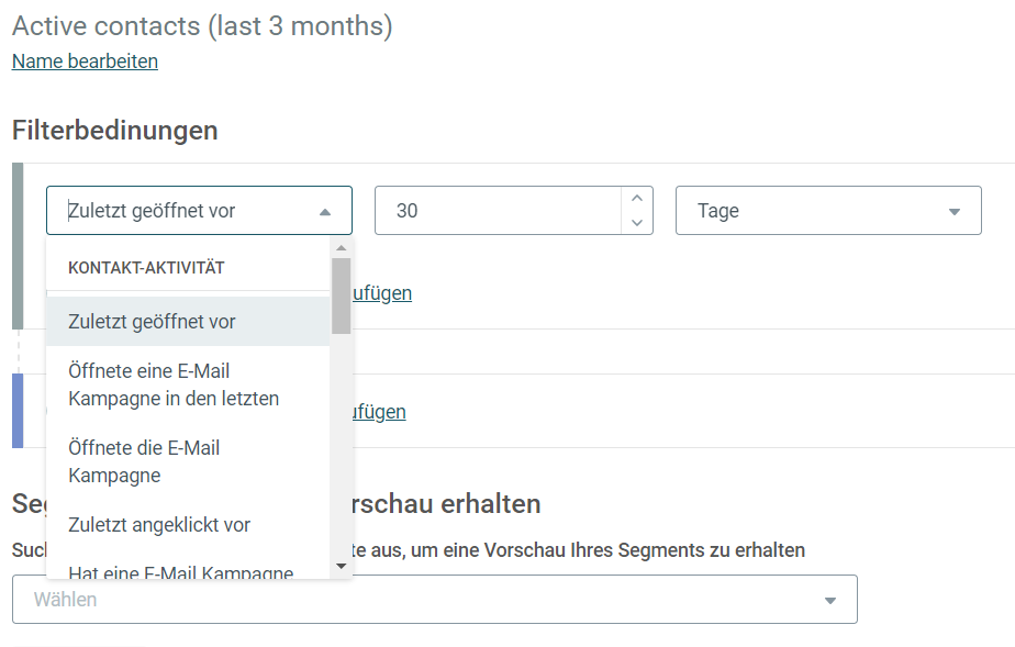 E-Mail-Segmentierung von Mailjet