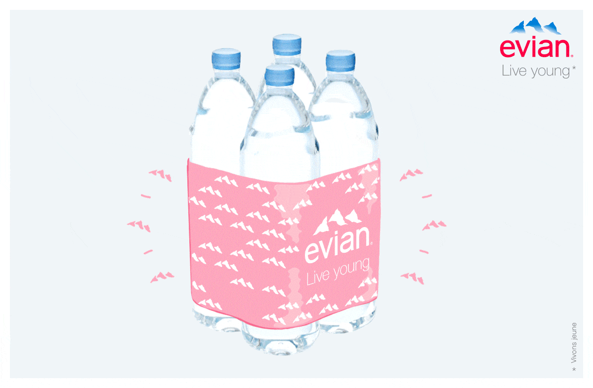 Un gif animé conçu par Evian