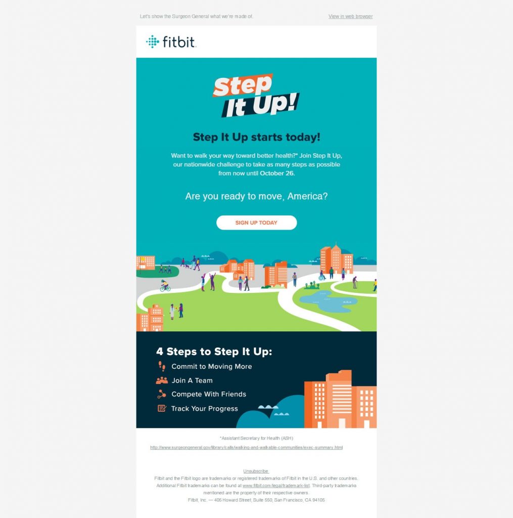 Campaña de email colorida con ilustraciones planas