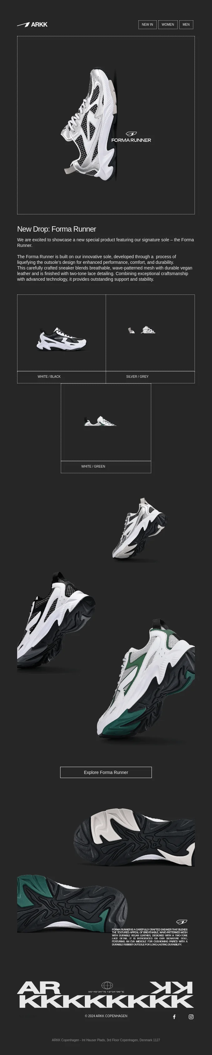 An example from Arkk using white blocked lines to highlight their content