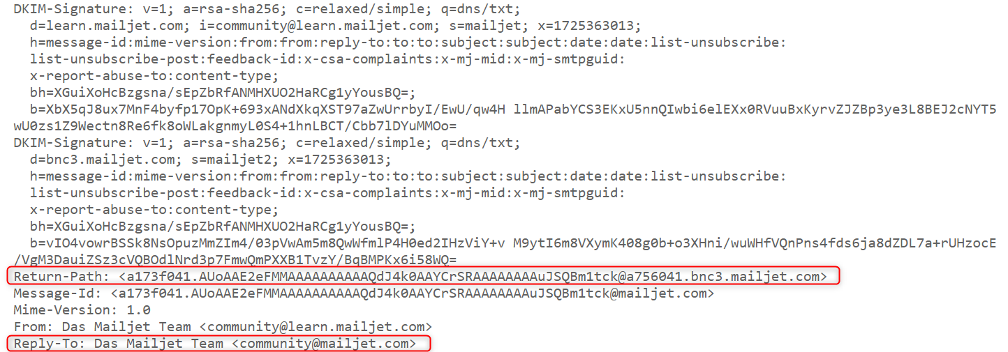 Abbildung vom Return-Path und dem Feld Reply-To im Header