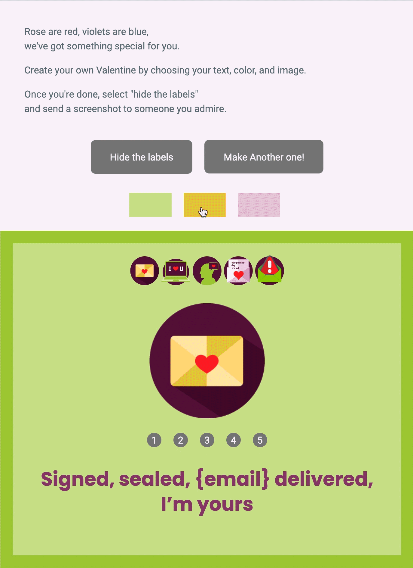 E-Mail zum Valentinstag von Sinch Email on Acid