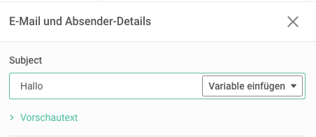E-mail und absender details