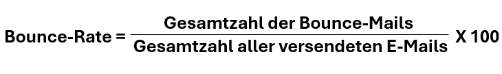 Formel für die Quote von Bounce-E-Mails