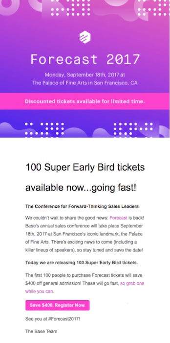Diseño atractivo de campaña de email marketing para evento
