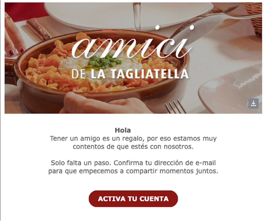 Ejemplo de email para doble validación.