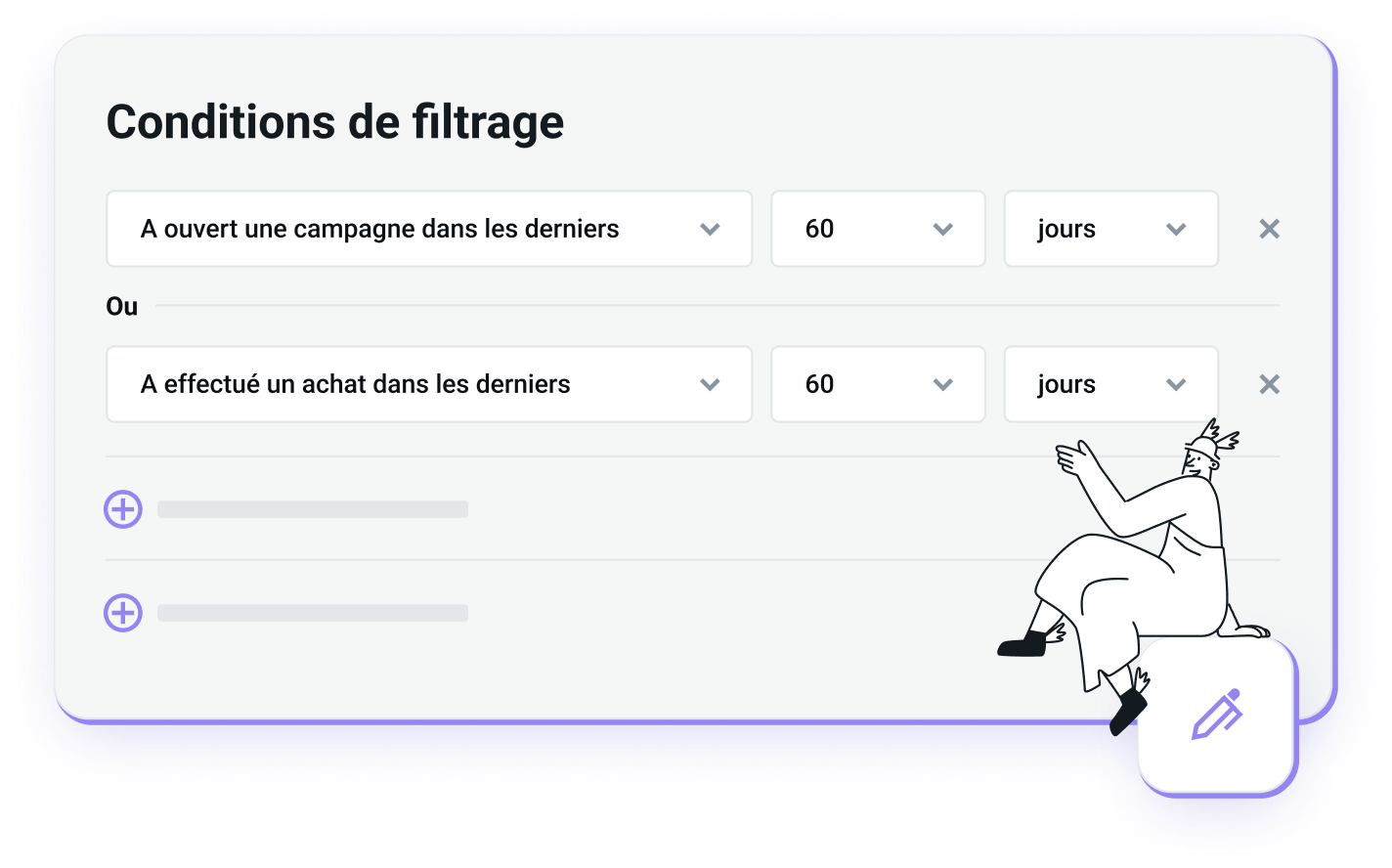 La fonctionnalité de filtrage de Mailjet vous aide à apprendre et à croître.