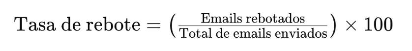 Fórmula para calcular la tasa de rebote