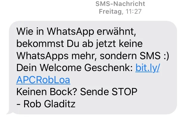 SMS Newsletter mit Opt-Out Funktion von Robert Gladitz