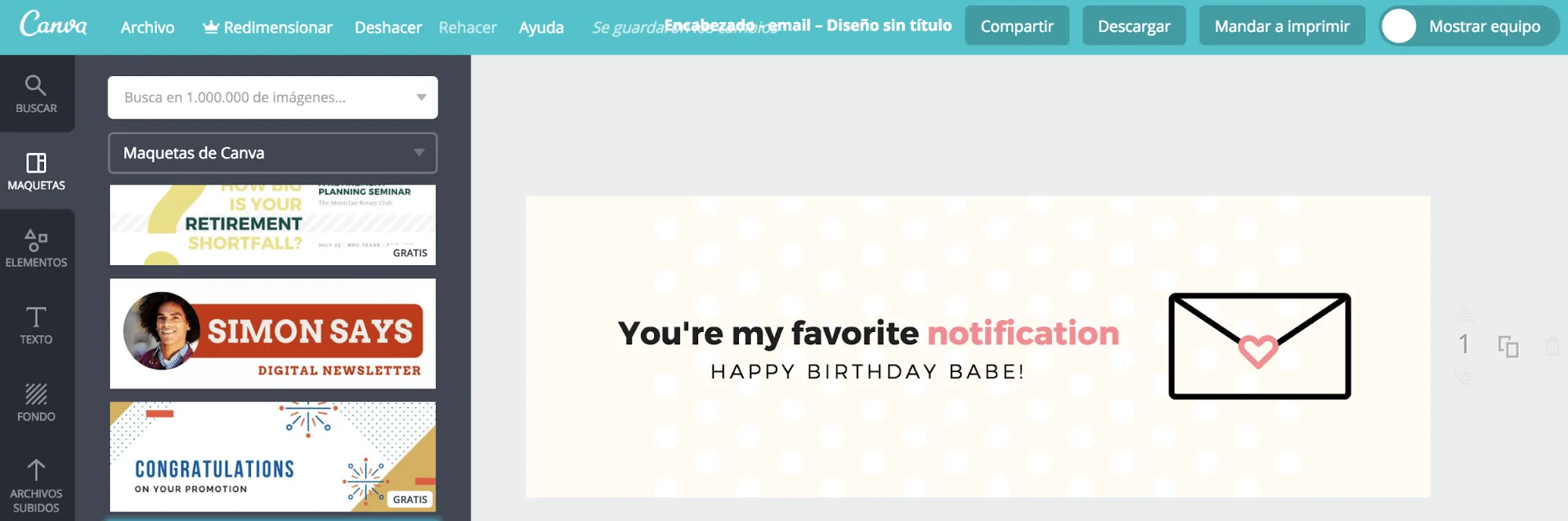 ejemplo encabezado para email canva