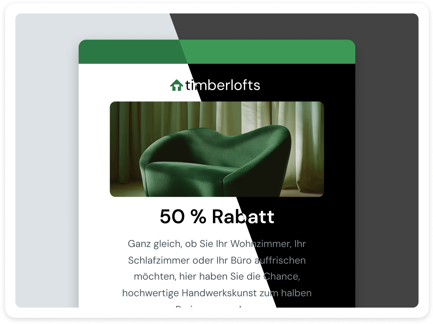 Beispiel für E-Mail im Dunkelmodus